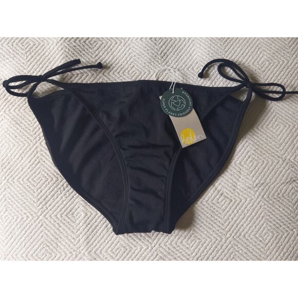 Boden NWT Black Bikini Bottom Side Tie Sustainable Planet Friendly Size 6 - Picture 1 of 8